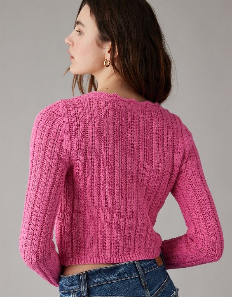 Cardigan Aerie Crochet Tie-Front Rose | RRZ-00759033