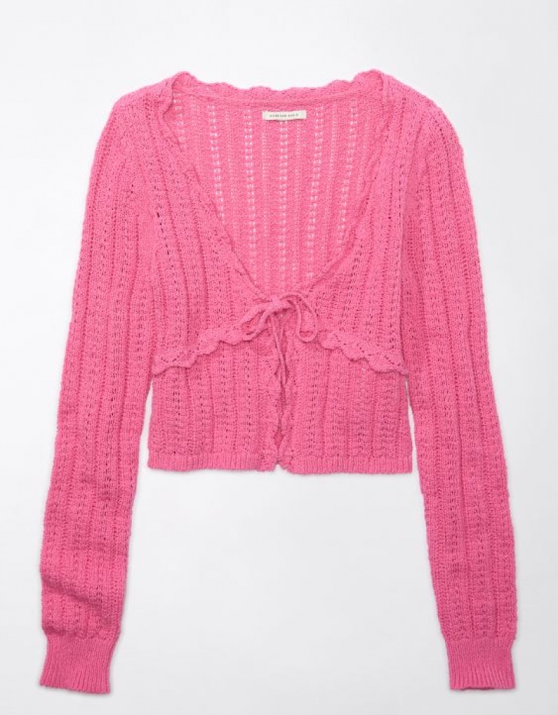 Cardigan Aerie Crochet Tie-Front Rose | RRZ-00759033