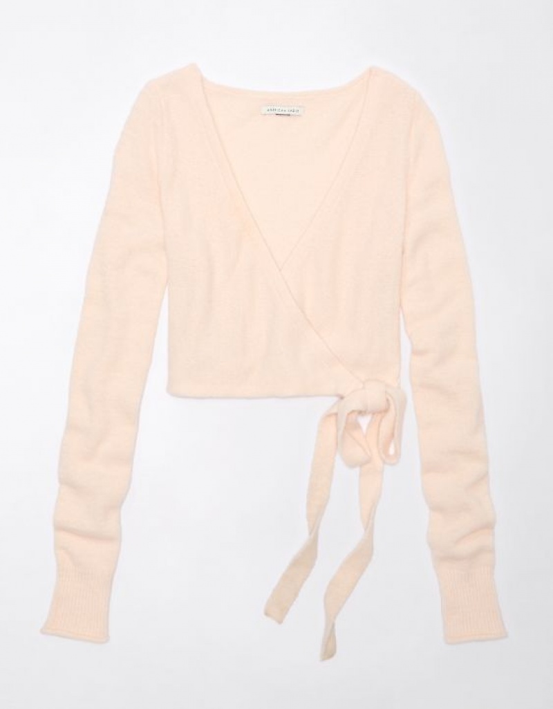 Cardigan Aerie Cropped Ballet Wrap Rose | QCG-25952795