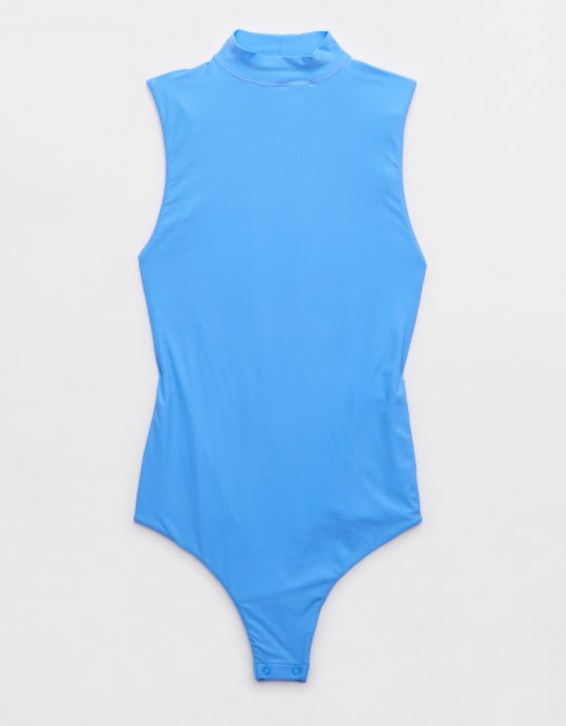 Body Aerie SMOOTHEZ Mock Neck Bleu Femme | SIE-08835433