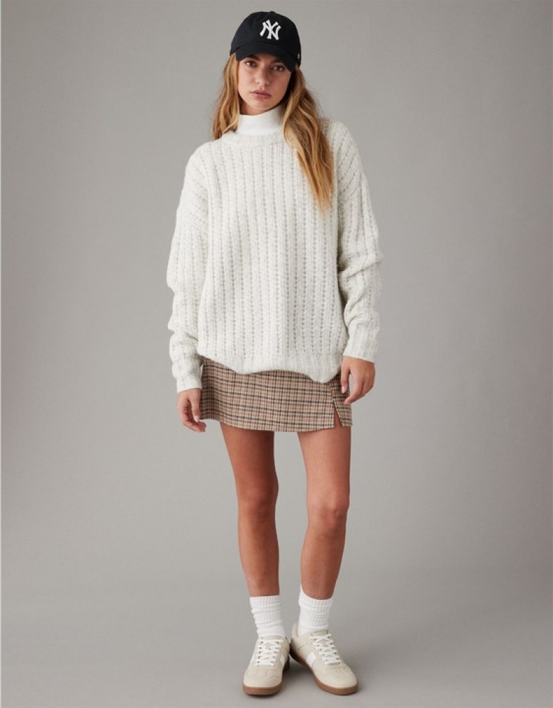 Chandail Aerie Whoa So Cozy Waffle Grise Clair | YSR-37670857