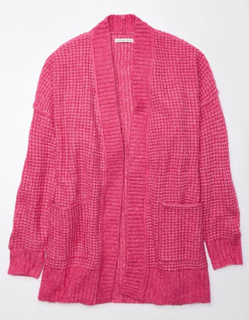 Cardigan Aerie Whoa So Cozy Waffle Rose | EAL-28119787