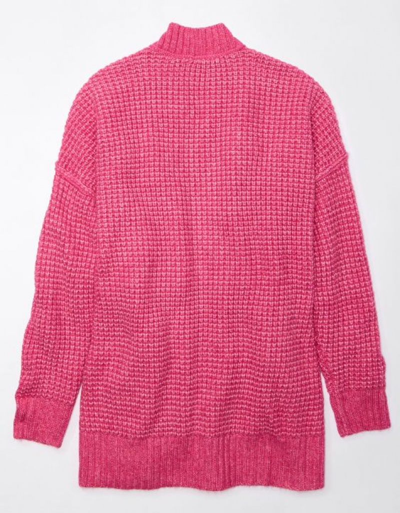 Cardigan Aerie Whoa So Cozy Waffle Rose | EAL-28119787