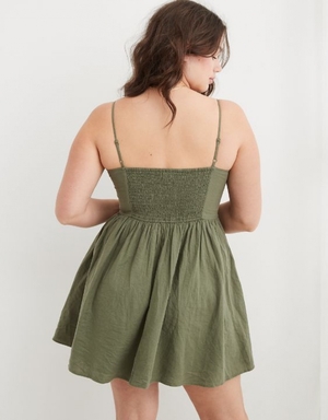 Peignoir Aerie Love Of Linen Mini Vert Olive | CKY-16273400