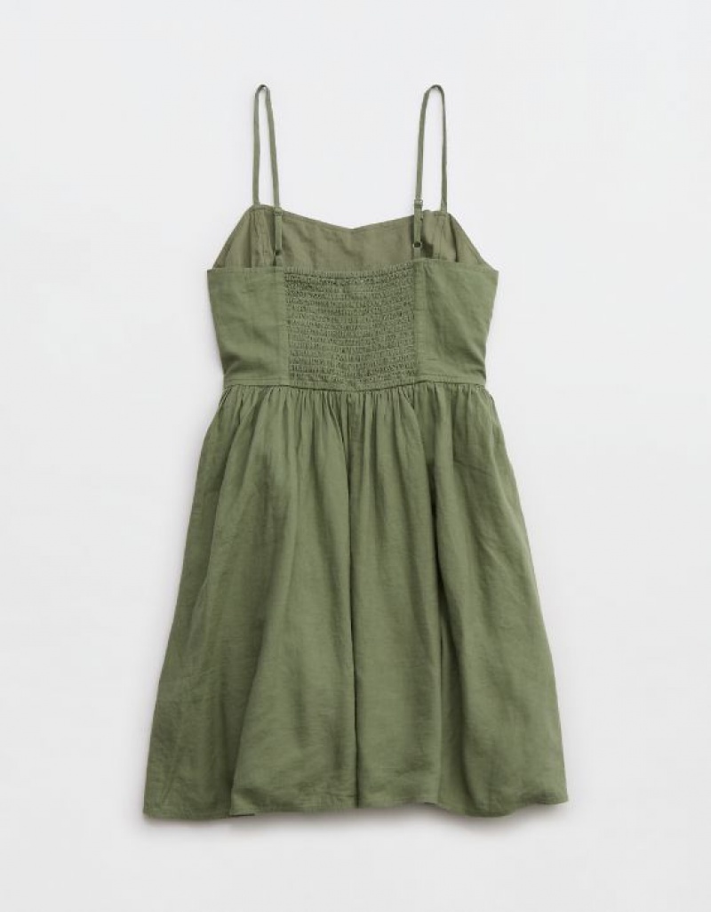 Peignoir Aerie Love Of Linen Mini Vert Olive | CKY-16273400