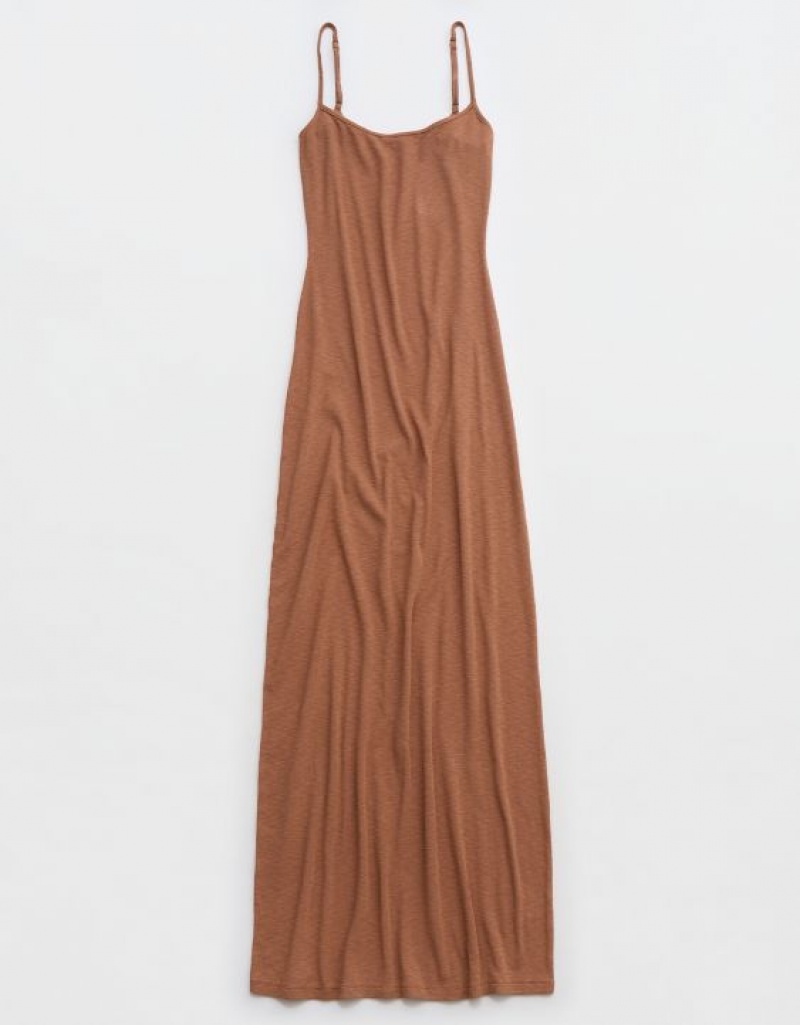 Peignoir Aerie Bodycon Maxi Marron | PKC-60224109