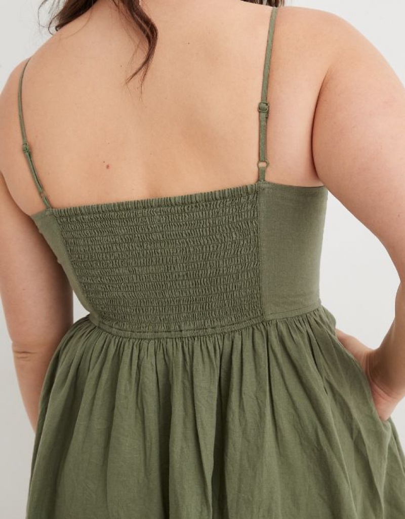 Peignoir Aerie Love Of Linen Mini Vert Olive | CKY-16273400