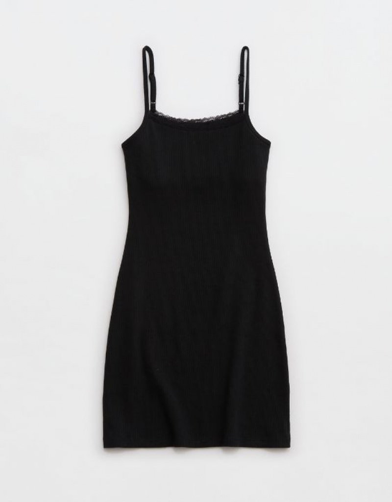 Peignoir Aerie Tank Mini Noir | GJN-91360093