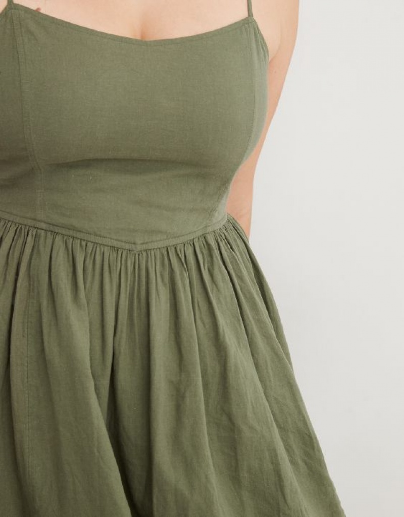 Peignoir Aerie Love Of Linen Mini Vert Olive | CKY-16273400