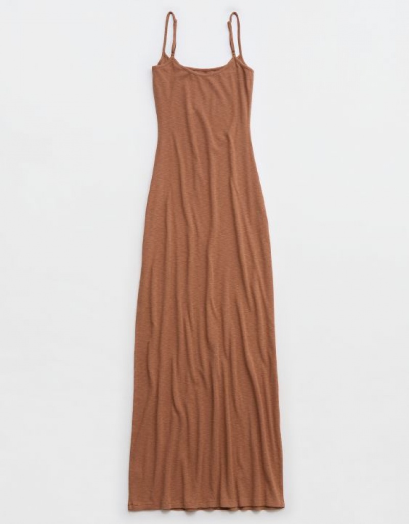 Peignoir Aerie Bodycon Maxi Marron | PKC-60224109