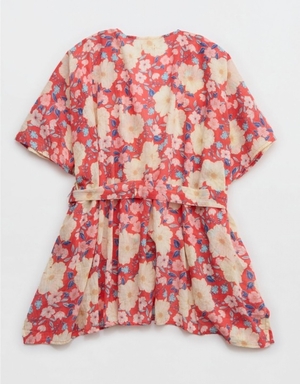 Peignoir Aerie Floral Robe Rouge | UQP-04162898