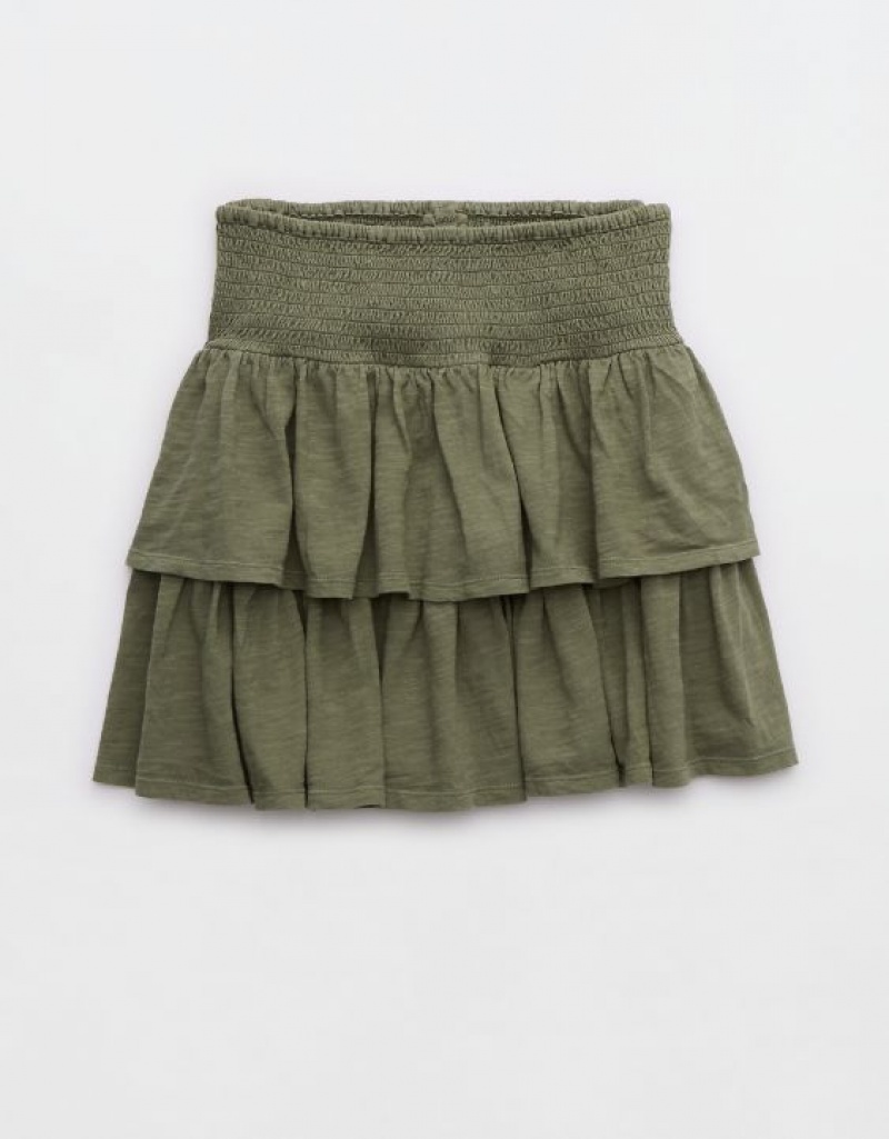 Jupes Aerie Ready-To-Ruffle Mini Vert Olive | UVJ-19890050