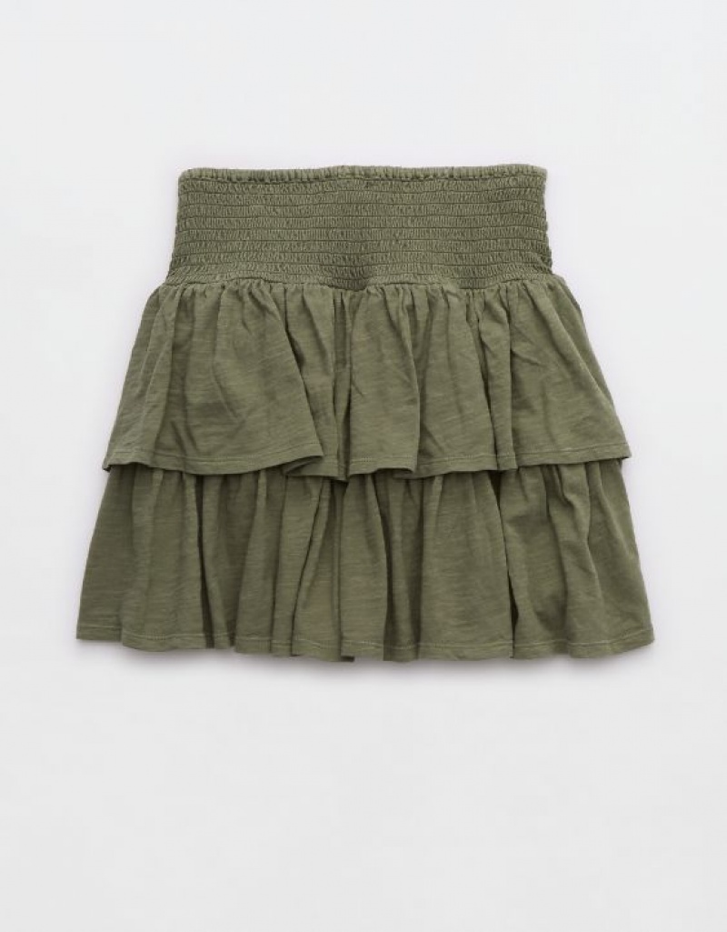 Jupes Aerie Ready-To-Ruffle Mini Vert Olive | UVJ-19890050