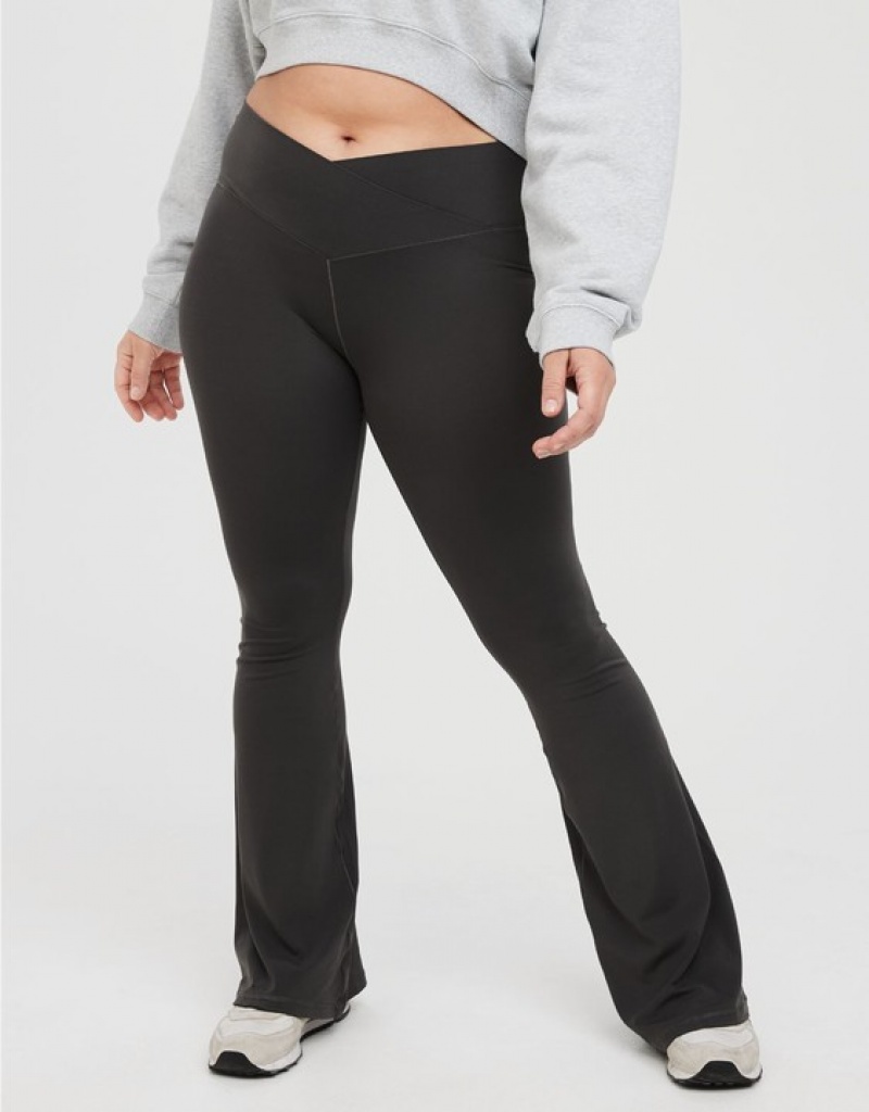 Leggings Aerie OFFLINE By Real Me High Waisted Crossover Flare Grise | SNA-40405061