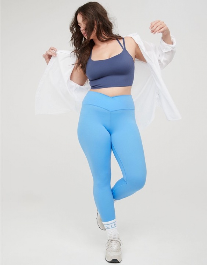 Leggings Aerie OFFLINE By Real Me High Waisted Crossover Bleu | EXB-70991389