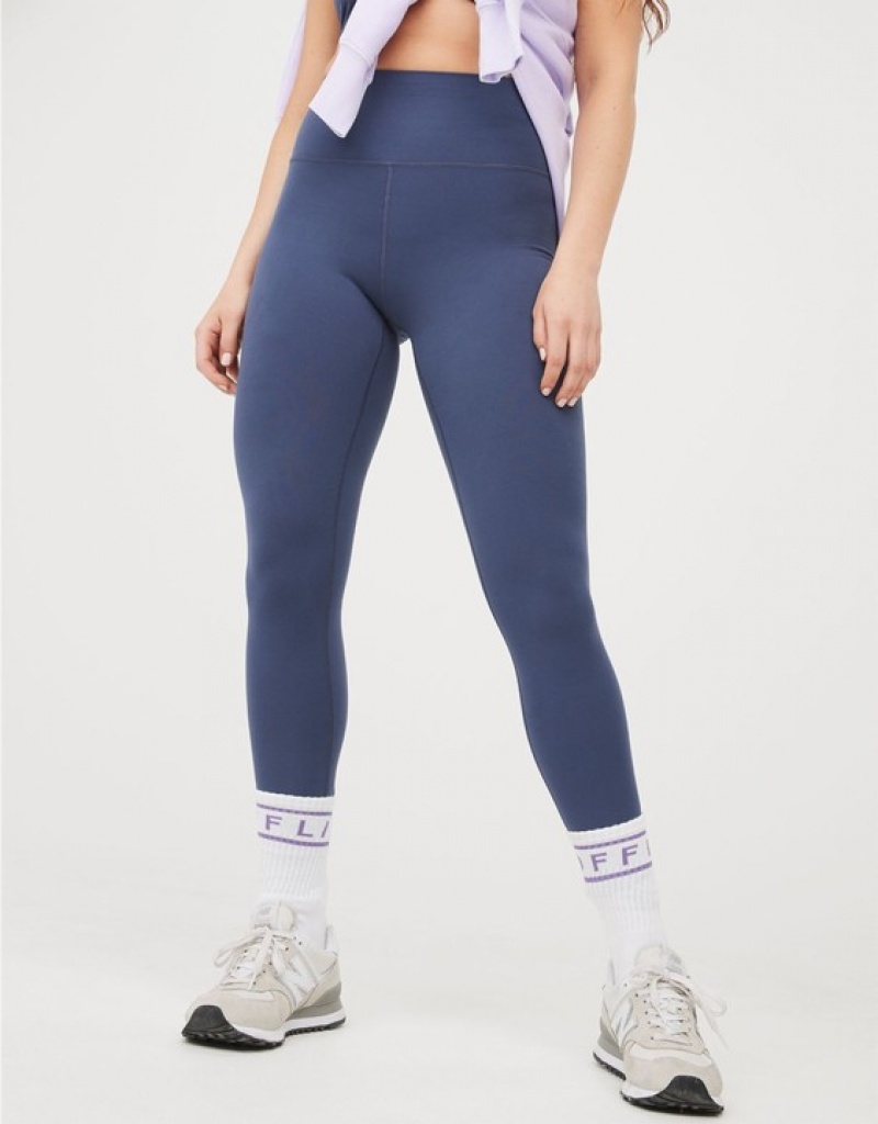 Leggings Aerie OFFLINE By The Hugger High Waisted Bleu | DWQ-26430426