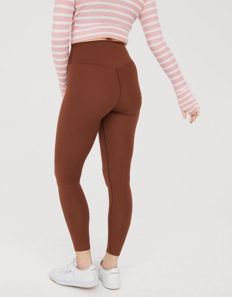 Leggings Aerie OFFLINE By Real Me XTRA Hold Up! Scallop Marron | TBM-48017299