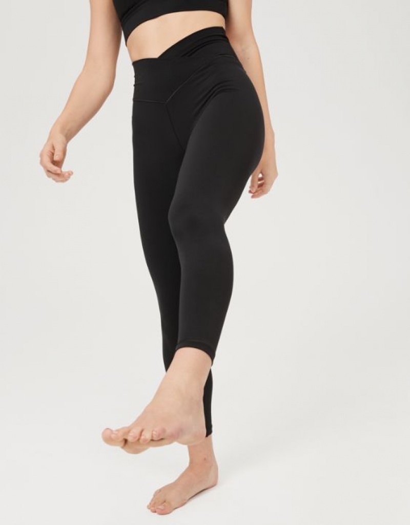 Leggings Aerie OFFLINE By Real Me High Waisted Crossover Noir | XJC-63230703