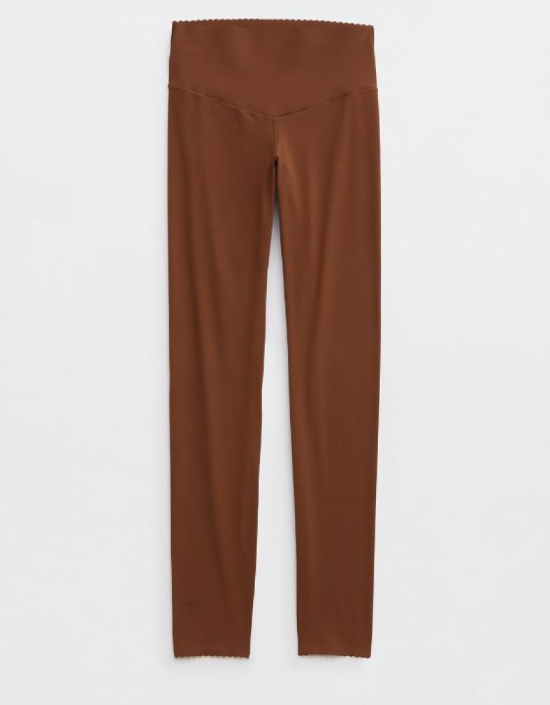 Leggings Aerie OFFLINE By Real Me XTRA Hold Up! Scallop Marron | TBM-48017299