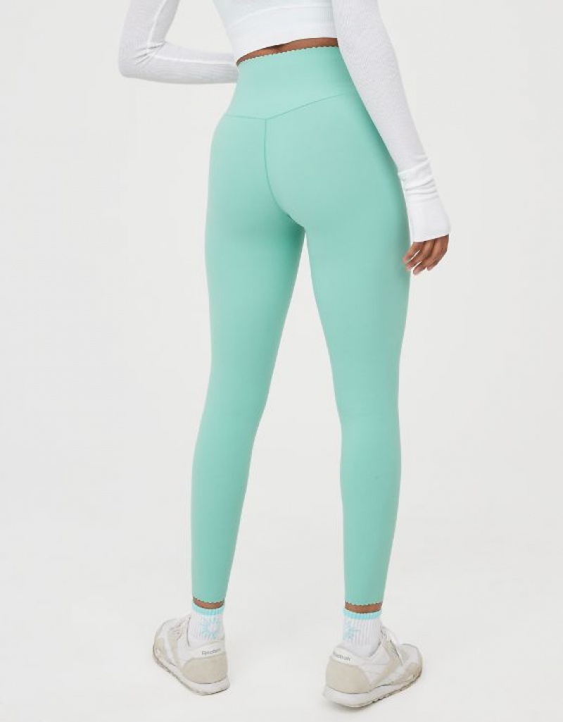 Leggings Aerie OFFLINE By Real Me XTRA Hold Up! Scallop Turquoise | MLQ-39347012