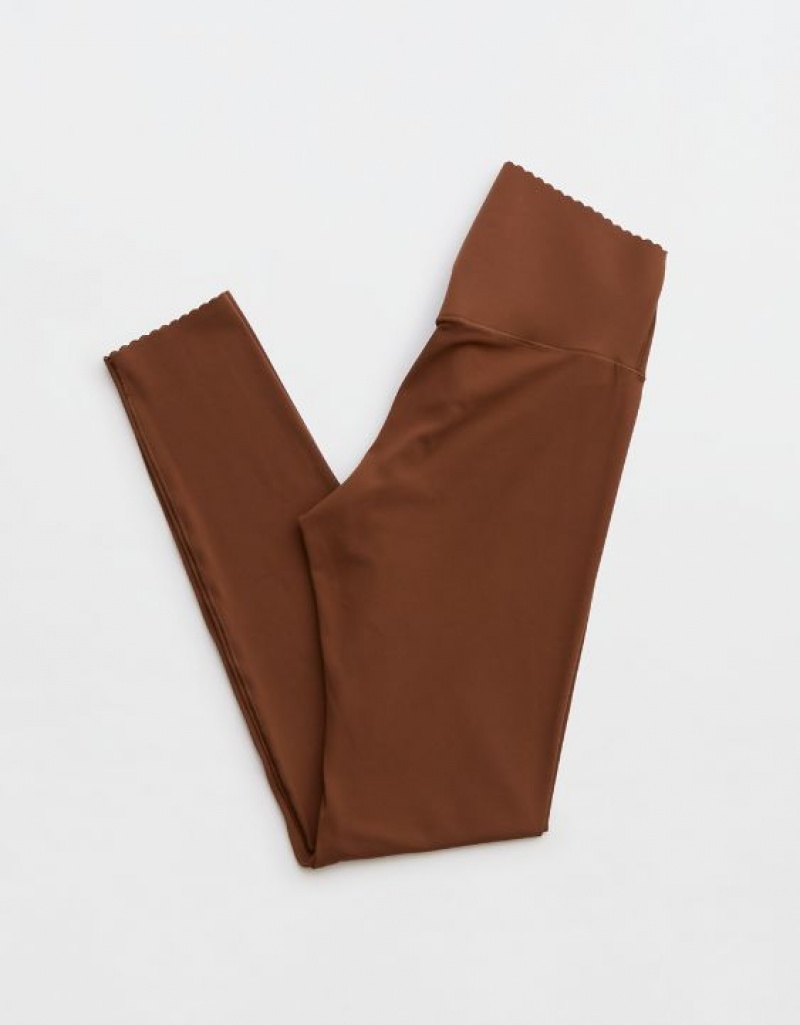 Leggings Aerie OFFLINE By Real Me XTRA Hold Up! Scallop Marron | TBM-48017299