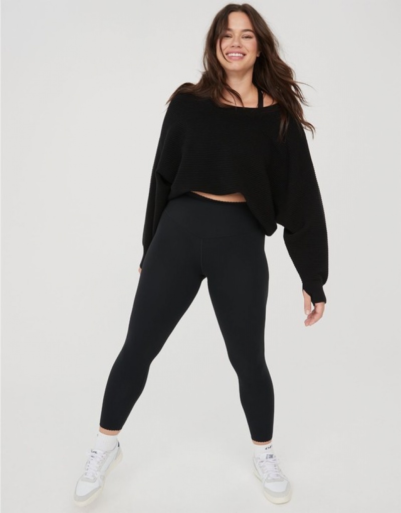 Leggings Aerie OFFLINE By Real Me XTRA Hold Up! Scallop Noir | XXM-49874073