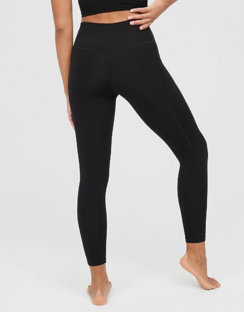 Leggings Aerie OFFLINE By Real Me Xtra Crossover High Waisted Pocket Noir | CGS-62553356