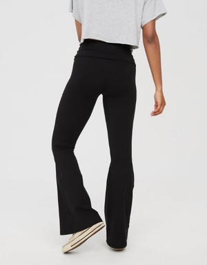 Leggings Aerie OFFLINE By The Hugger High Waisted Foldover Flare Noir | YHR-05490997