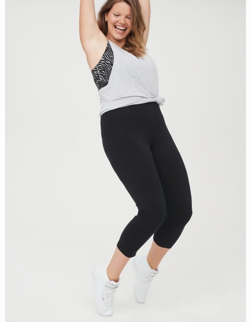 Leggings Aerie OFFLINE By OG High Waisted Cropped Noir | AEU-37449042