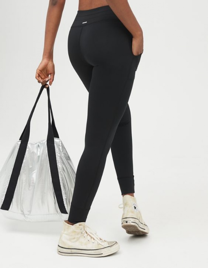 Leggings Aerie OFFLINE By Warmup Drawcord Noir | YKU-55540468