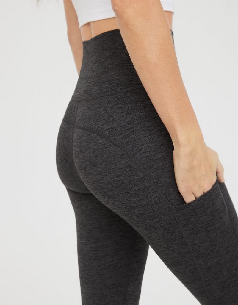 Leggings Aerie OFFLINE By The Hugger High Waisted Pocket Grise | CWW-41423035