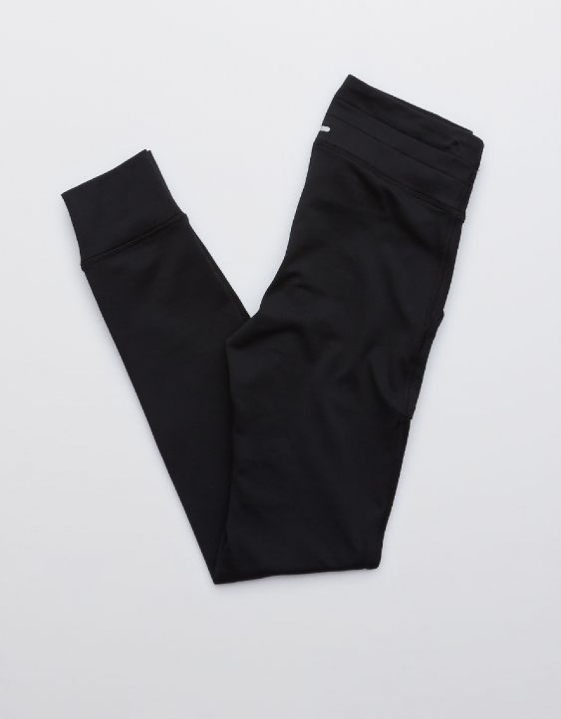 Leggings Aerie OFFLINE By Warmup Drawcord Noir | YKU-55540468