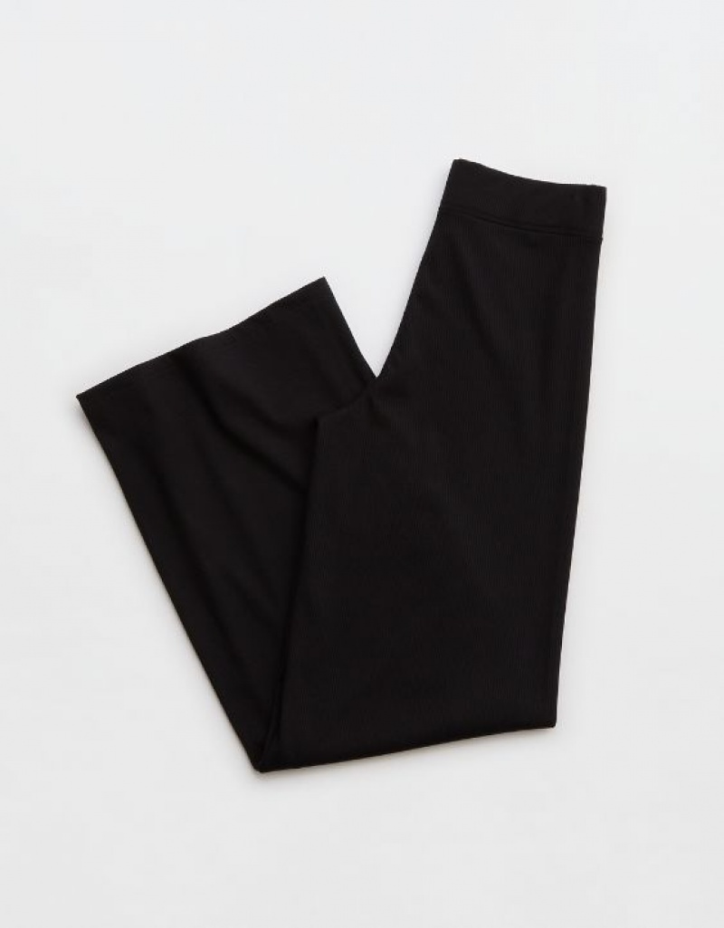 Pantalon Aerie OFFLINE By Thumbs Up Heavyweight Nervuré Larges Leg Noir | QIW-06997045