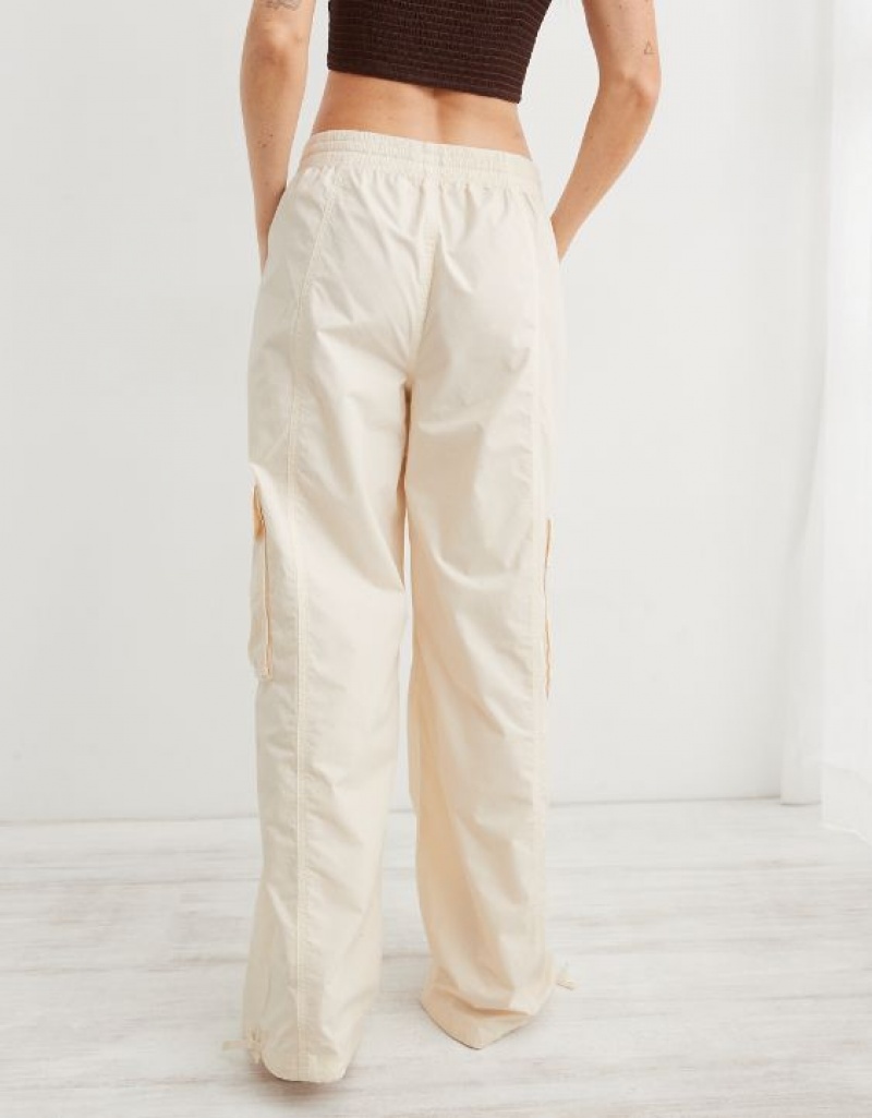 Pantalon Aerie High Waisted Go-For-Itgy Cargo Blanche | NYE-46011385