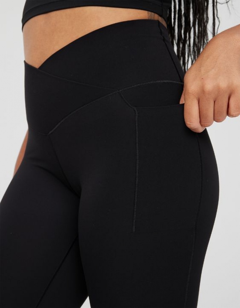 Leggings Aerie OFFLINE By Real Me Xtra Crossover High Waisted Pocket Noir | CGS-62553356