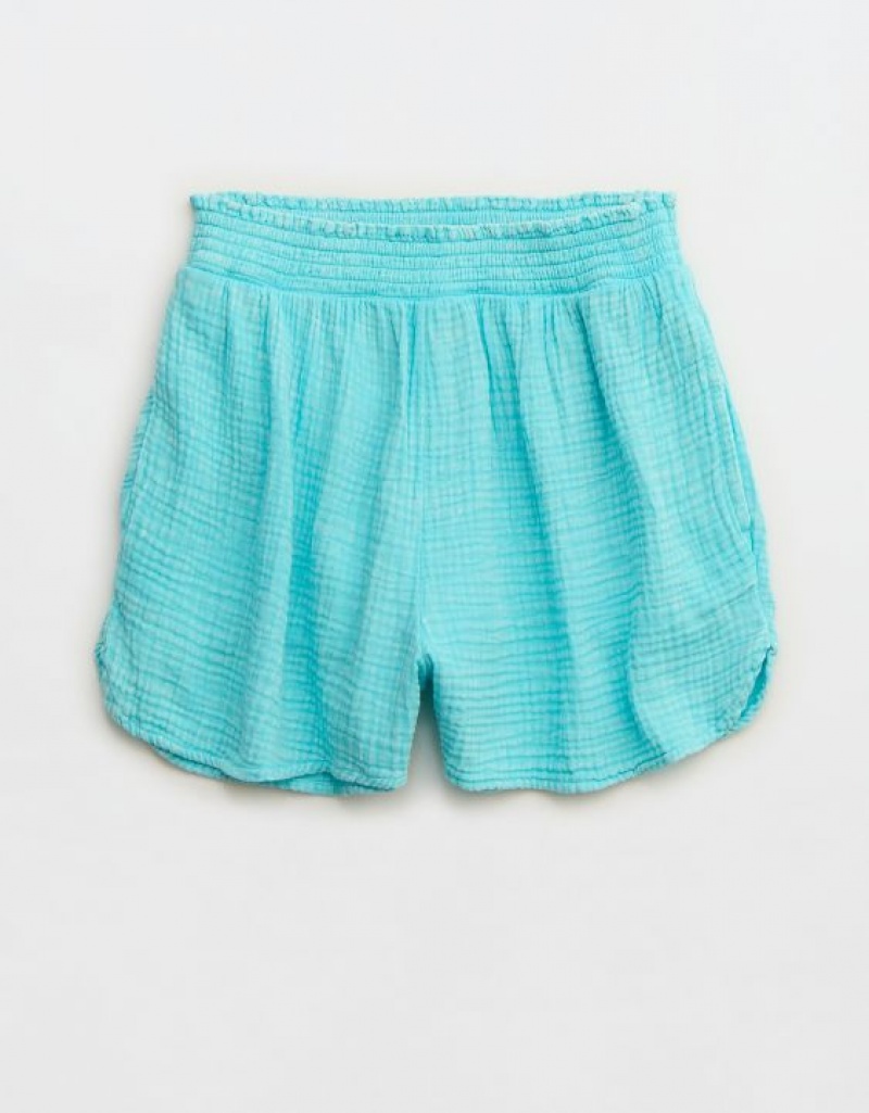 Short Aerie High Waisted Pool-To-Party Bleu | USY-49405080