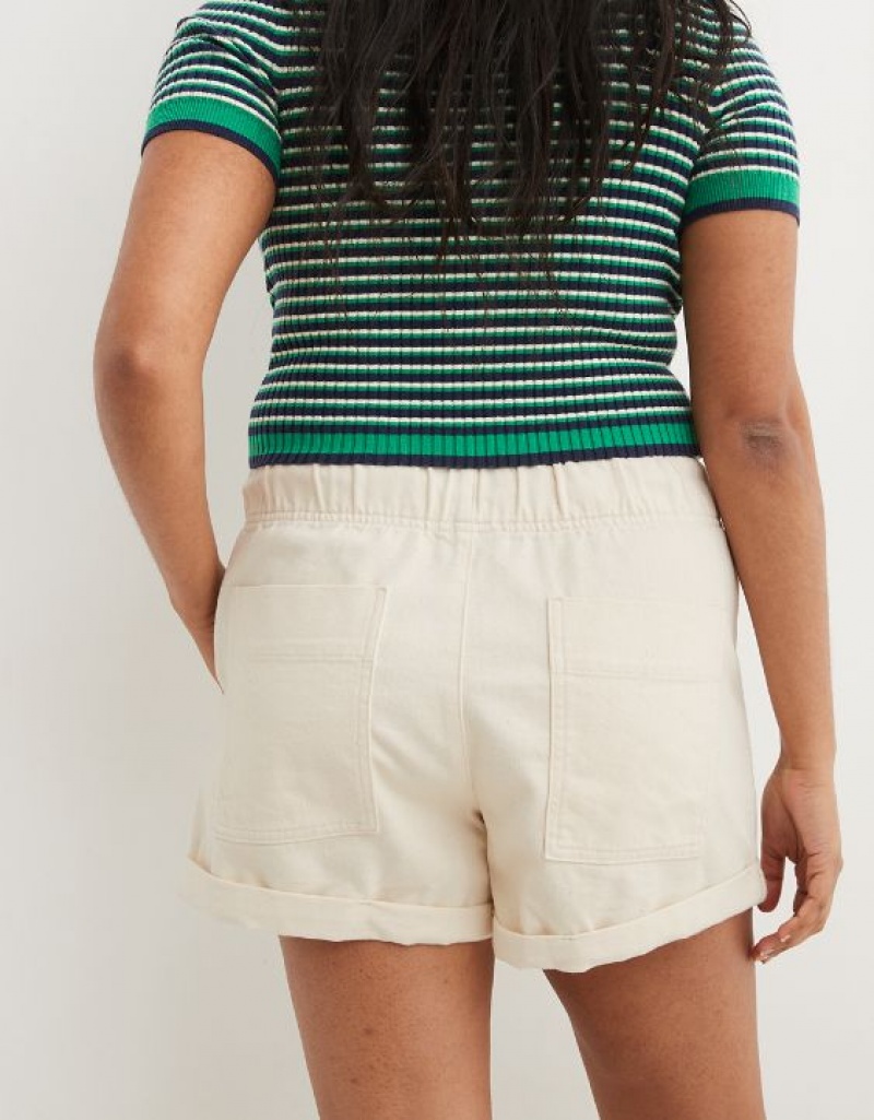 Short Aerie High Waisted Tie Taille Blanche | EPB-04901376