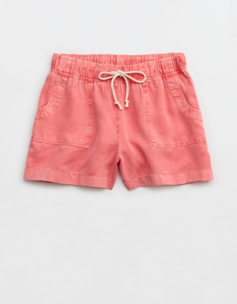 Short Aerie High Waisted Tie Taille Corail | PRM-66570929