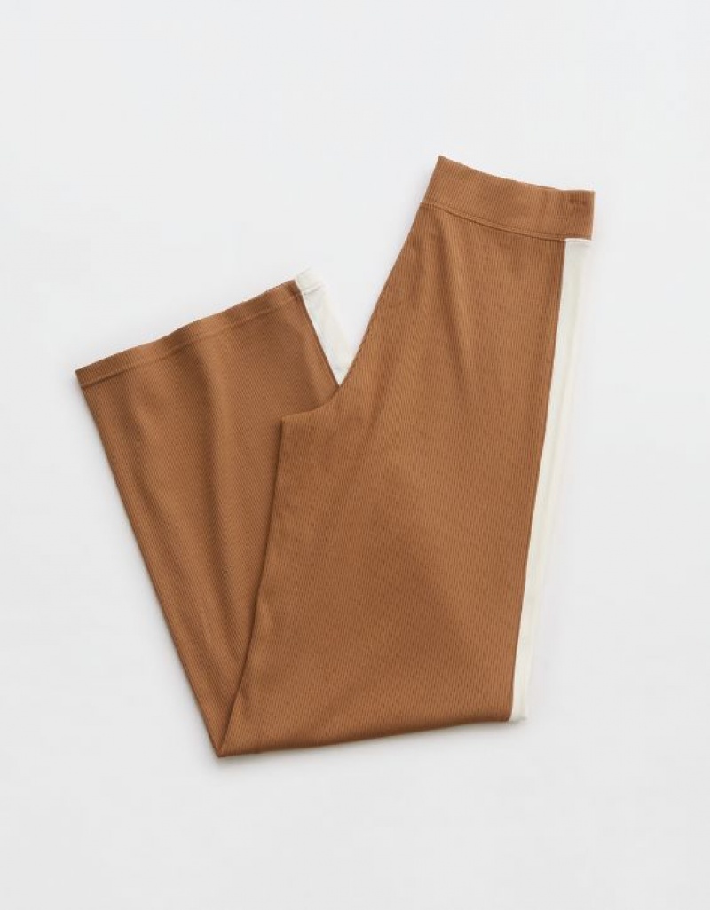 Pantalon Aerie OFFLINE By Thumbs Up Heavyweight Nervuré Larges Leg Marron | EFU-37559322