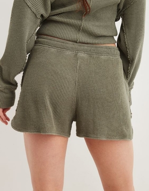 Short Aerie High Waisted LumberJane Waffle Vert Olive | YBU-60762211