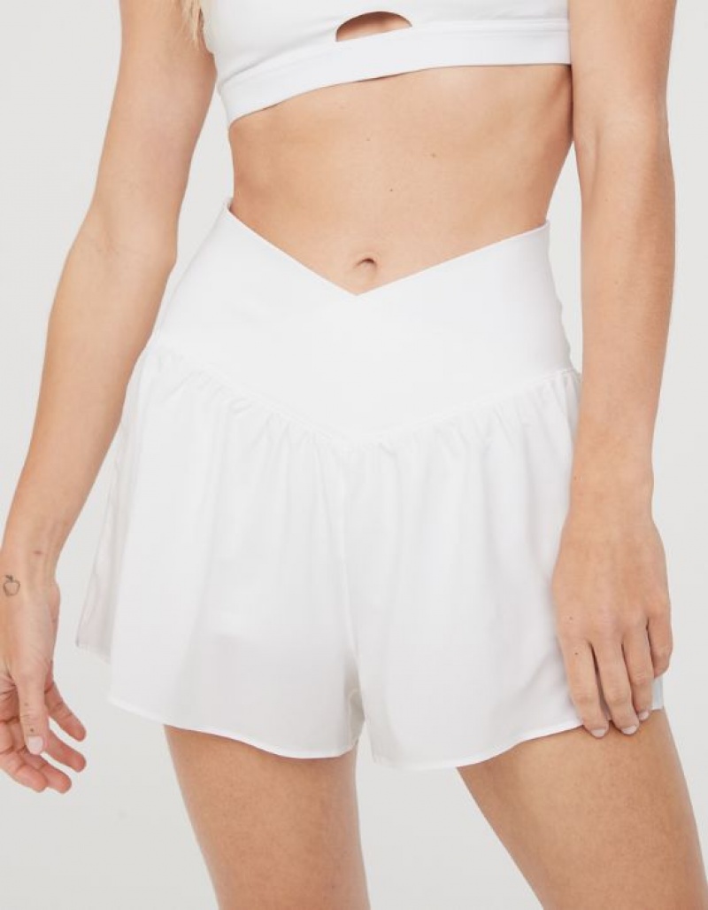 Short Aerie OFFLINE By Real Me Crossover Flowy Blanche | RZV-32895846