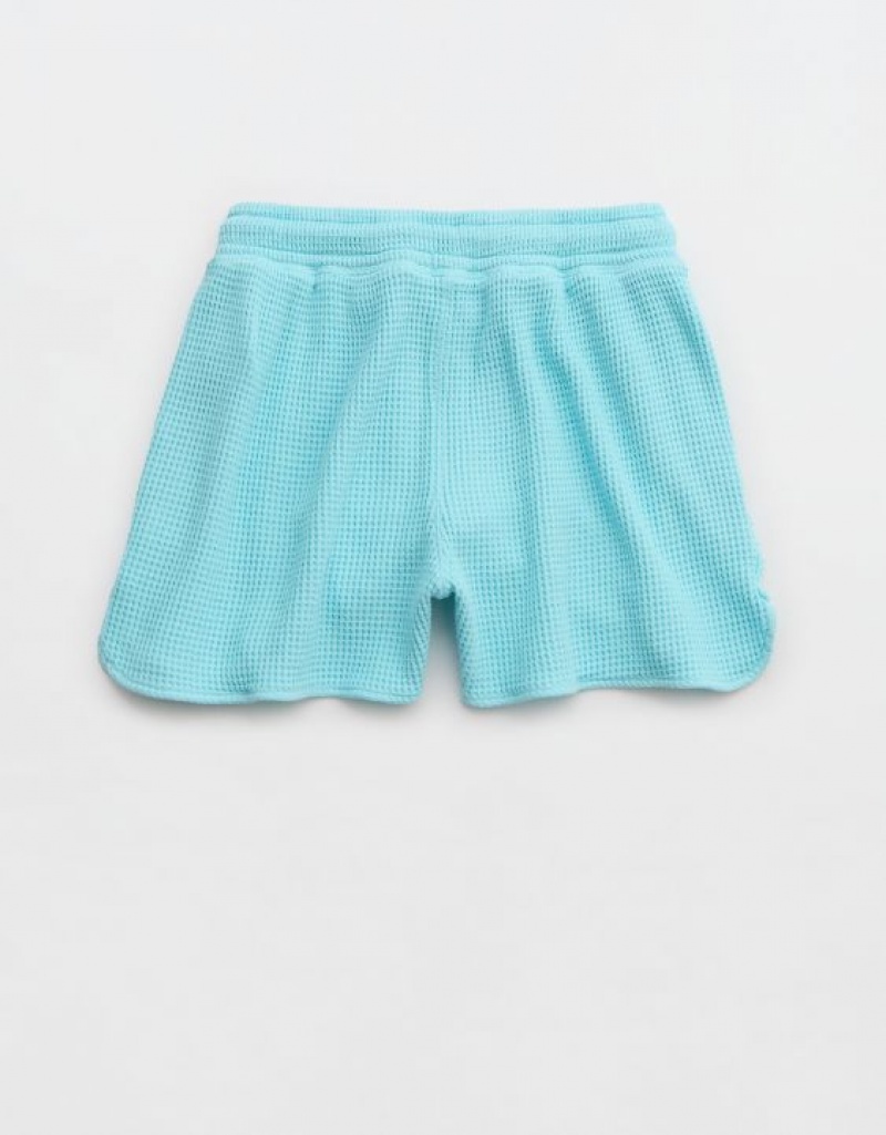 Short Aerie High Waisted LumberJane Waffle Bleu | TFF-76485063