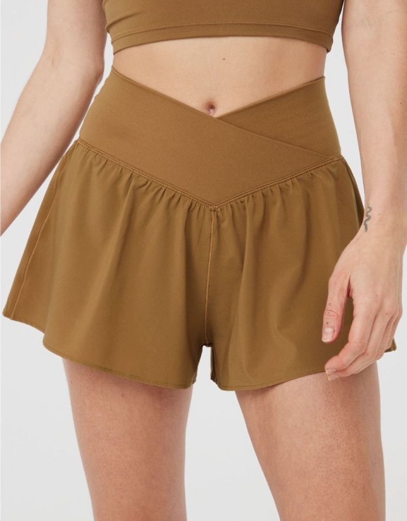 Short Aerie OFFLINE By Real Me Crossover Flowy Marron | HTI-99628765