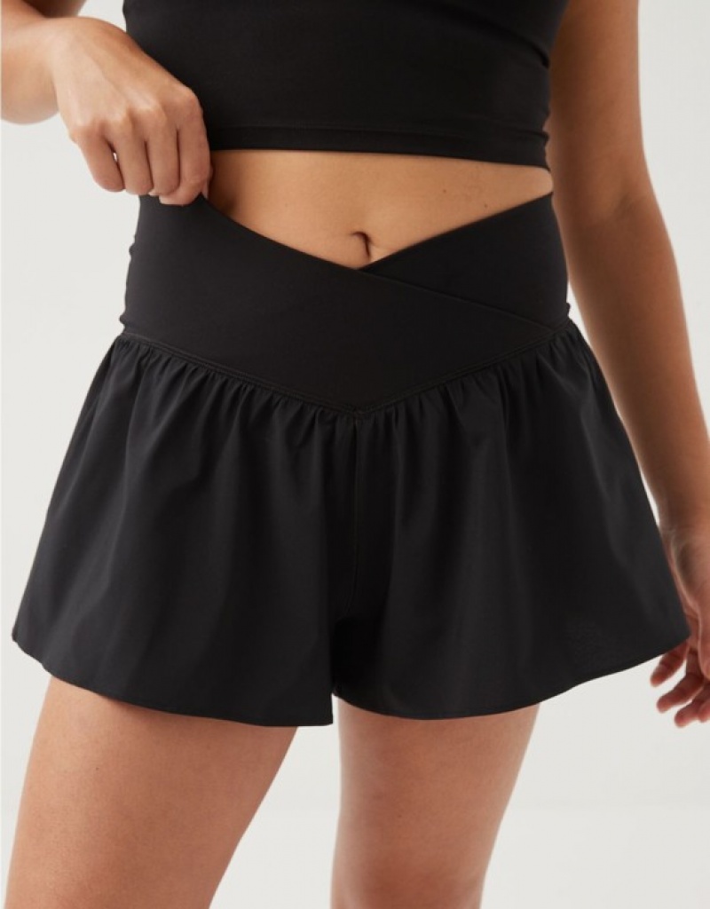 Short Aerie OFFLINE By Real Me Crossover Flowy Noir | WCP-92657409