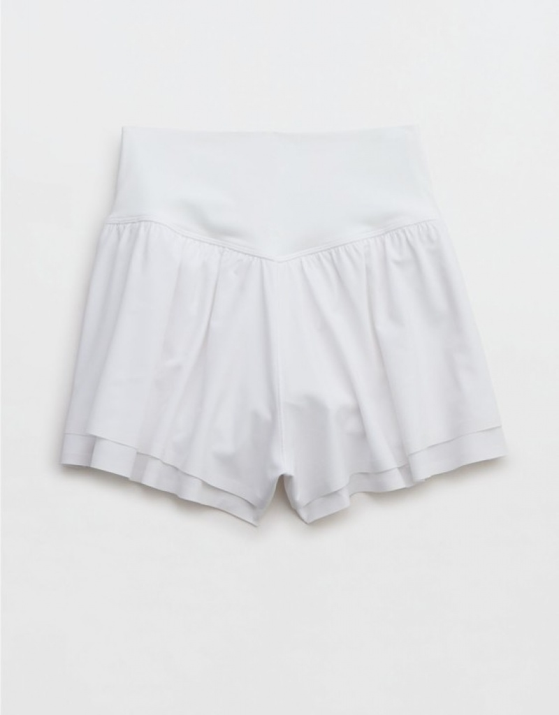 Short Aerie OFFLINE By Real Me Ruched Flowy Blanche | QRS-93212924