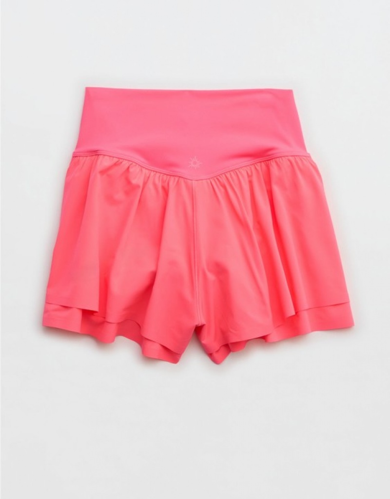 Short Aerie OFFLINE By Real Me Ruched Flowy Rose | VRG-47270330