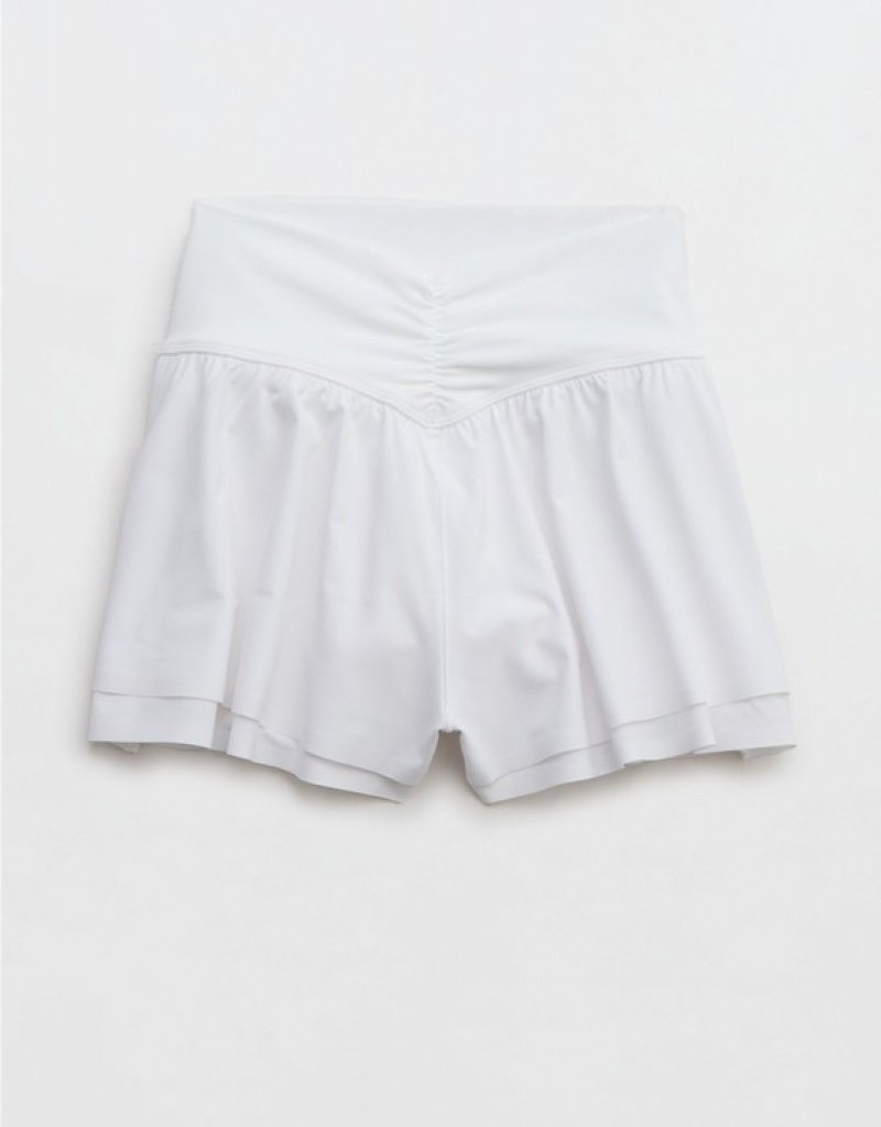 Short Aerie OFFLINE By Real Me Ruched Flowy Blanche | QRS-93212924