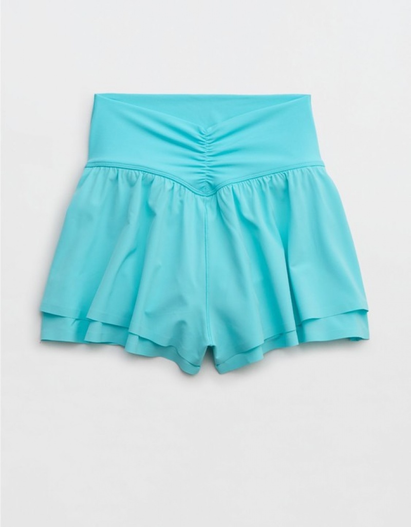 Short Aerie OFFLINE By Real Me Ruched Flowy Bleu | FAH-55949666