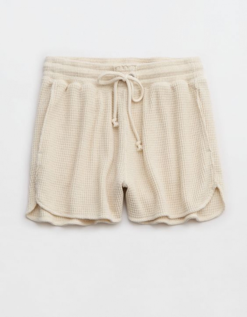 Short Aerie High Waisted LumberJane Waffle Blanche | NYP-64244596