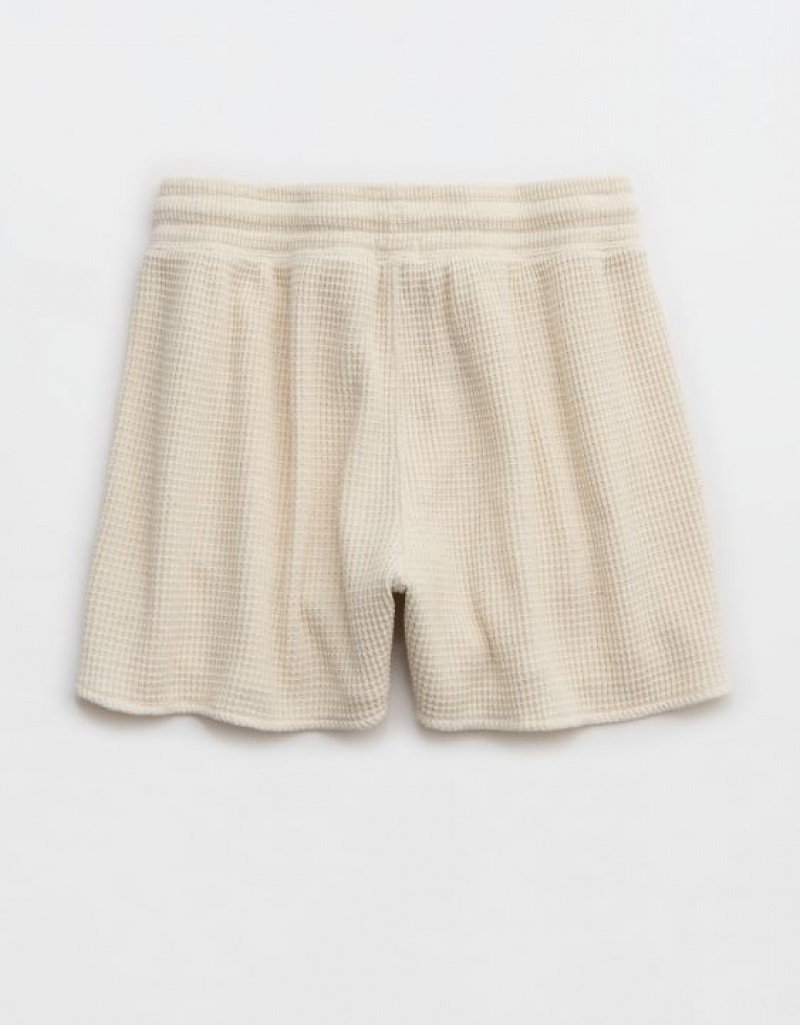 Short Aerie High Waisted LumberJane Waffle Blanche | NYP-64244596